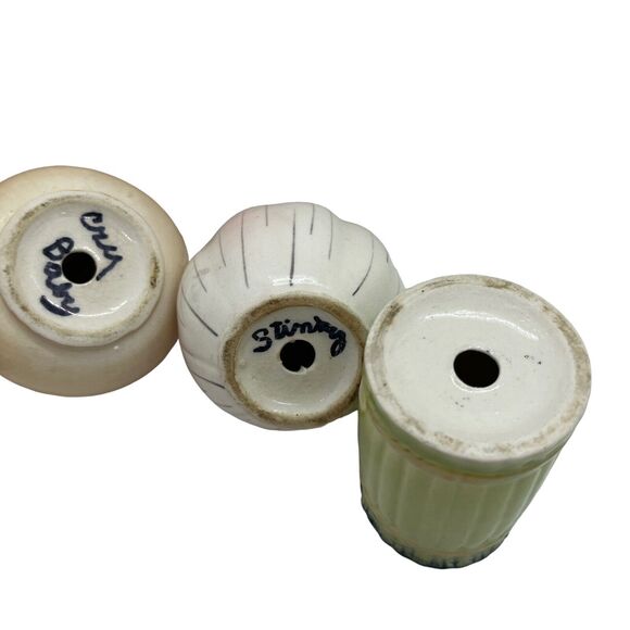 Anthropomorphic Salt Shakers Celery Onion Garlic Vegetable Head Vintage Norcrest - Picture 6 of 12